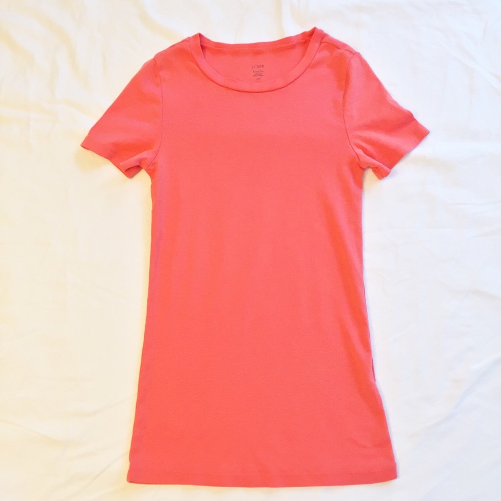 J. Crew Coral Fitted Tee Size S